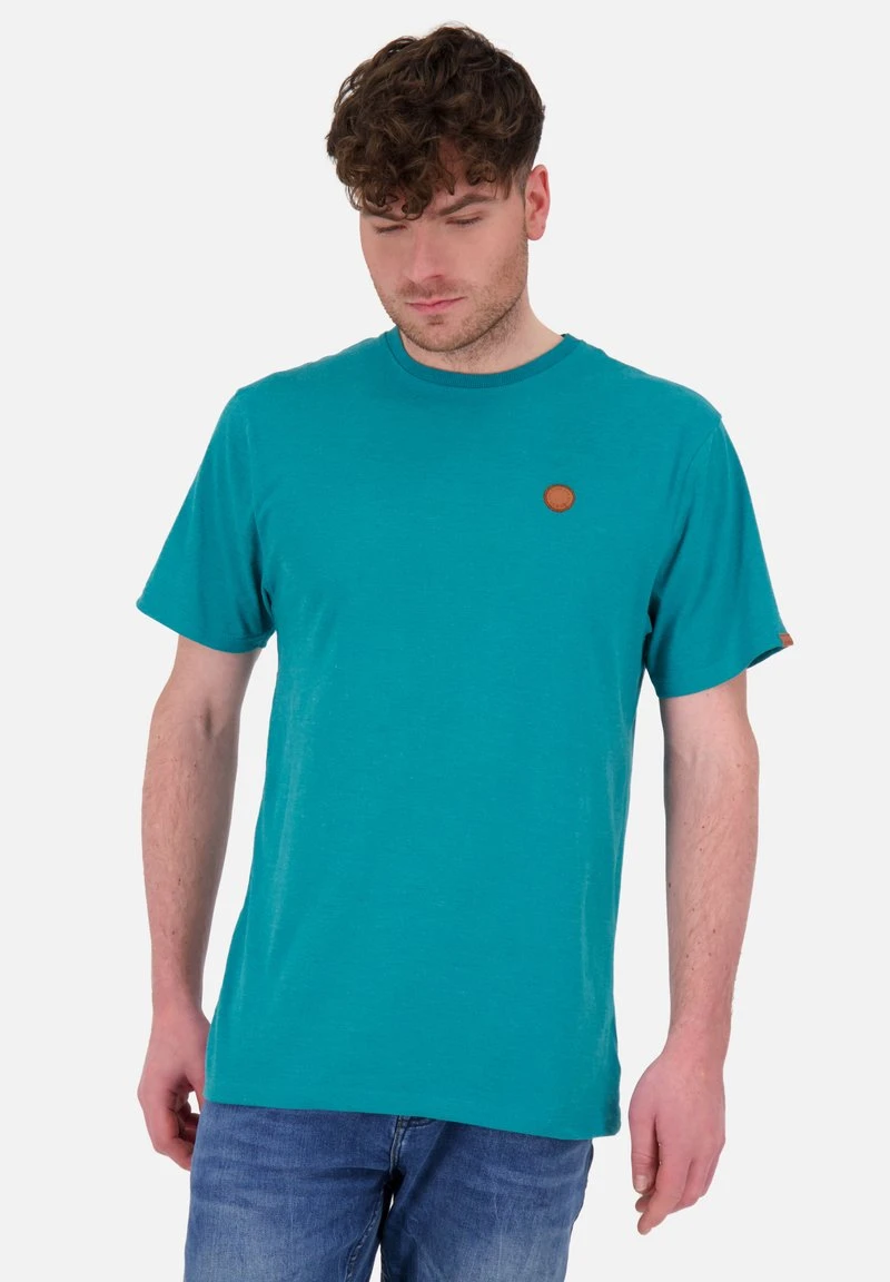 MADDOXAK A KURZARM - T-Shirt Basic - Peacock Melange 1 MADDOXAK A KURZARM - T-Shirt Basic - Peacock Melange