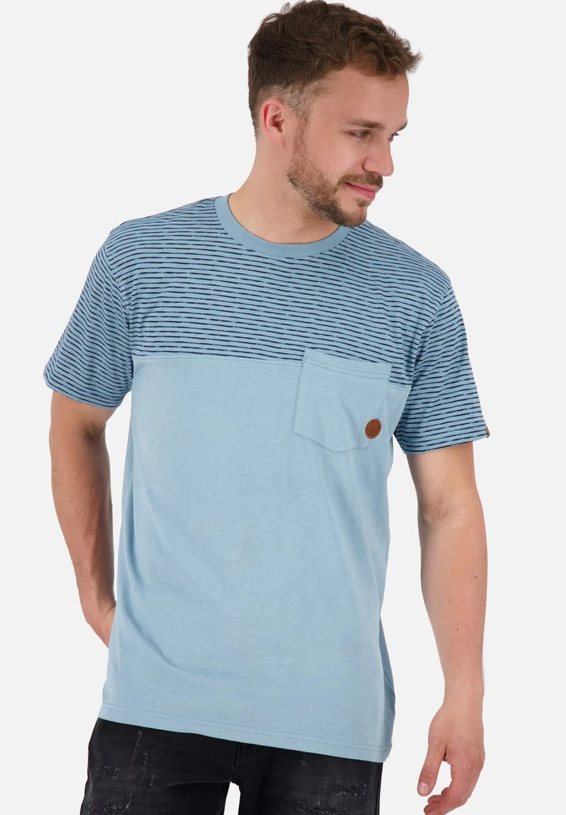 LEOPOLDAK KURZARM - T-Shirt Print - Storm Melange 1 LEOPOLDAK KURZARM - T-Shirt Print - Storm Melange